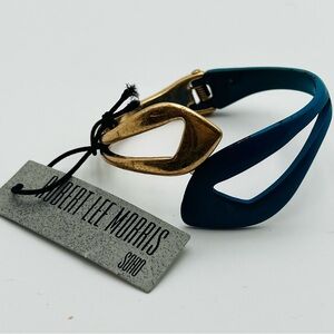 Robert Lee Morris Gold Tone & Blue Clamper Style New With Tags
